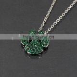 2015 Fashion Paw Print Necklace Factory Price Colorful Crystal Paw Print Charm Necklace thumbnail-5