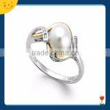 2015 Newest Wedding Jewelry Design Silver Pearl Ring for Women thumbnail-1