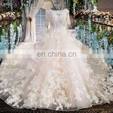 LS00229 indian designer elegant wedding dresses girls off shoulder satin appliques long train big size wedding dresses