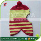 winter warm striped cowl hat woolen knitted hat