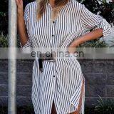 Casual Designer Women Pinstripe Shirt thumbnail-3