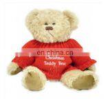 30cm Light Brown Christmas Teddy Bear in Red Sweater thumbnail-1