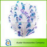 3 Tones WHITE/PURPLE/TURQUOISE Curly Goose Feather Pads,Nagoire Feather Pads for Baby DIY Headband thumbnail-1