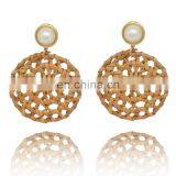 Женские вязаные из ротанга серьги. Стиль ретро. Подвески для девушек и женщин с бахромой и жемчугом. Серьги-капли. Ювелирные украшения Brincos thumbnail-5