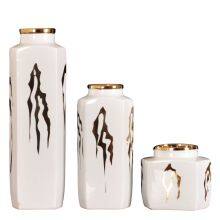 Nordic Modern Simple Creative Electroplate White Black Jingdezhen Ceramic Vase For Shopping Mall thumbnail-5