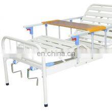 Multi-function Stainless Steel Headboard Elderly Care 2 Crank Manual Hospital Bed thumbnail-4