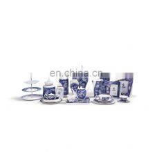 Blue and White Flower Series Chinese Dinner Plate Porcelain Home Decor Vase Jar Dinnerware Set and Tea Set thumbnail-1