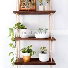 Rustic Wall Mounted 3 Tiers Floating Corner Shelves