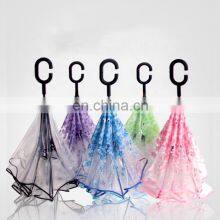 Creative Transparent Reversible Rain Umbrella With Logo Prints thumbnail-5