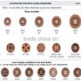 Leather Button With Laser Engraving