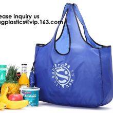 Grocery Tote Bags Foldable Into Attached Pouch, Waterproof Reusable Gift Bags, Washable, Durable And Lightweight thumbnail-3