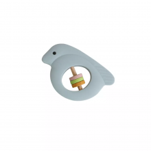 Baby Wooden Bird Bed Rattles Silicone Bird Shape Teether Rodent Baby Rattle Toys Teether thumbnail-3