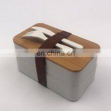 BPA Free High Quality 2 Layers Bamboo Disposable Lunch Box thumbnail-2