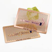 Custom Logo Free Design Credit Cards Size Stainless Steel Weed Grinder Card thumbnail-2