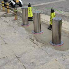 UPARK High Security Anti Car Theft Post Warning LED Light Bollard With Mini Box Parking Bollards Automatic