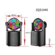 Creative 4 Inch 8W Table Usb Fan Portable Led RGB Light Loud Sound Wireless Subwoofer Speaker thumbnail-2