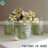 Fern Glass Vase/ Green Fern Tealight Candle Holder / Glass Votive Holder For Art & Home