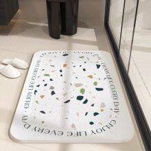 Waterstone Style Custom Printing Diatomite Stone Bath Mat for Bathroom thumbnail-1