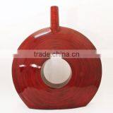 High Quality Best Selling Eco Friendly Spun Red Lacquer Bamboo Halo Vase in Viet Nam thumbnail-1