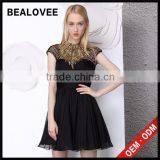 Factory Price New Arrival Ladies Diamond Black 100% Handmade Ladies Mini Women Summer Long Cotton Dresses thumbnail-4