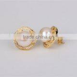2015 Cheap Pearl Brass Cu Stud Earring thumbnail-4
