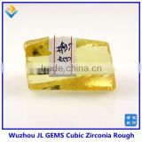Synthetic New Product Light yellow Uncut Rough CZ Gemstone With Factory Price