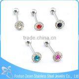 2016 Surgical Steel Crystal Ball Gauge Unique Tongue Ring thumbnail-6