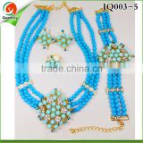 JQ003-5 Top Selling Blue African Beads Jewelry Set Bridal 2016