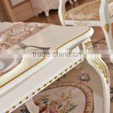 Luxury European Solid Wood Banquet Table Hotel Table and Chairs With Gold Painted thumbnail-5