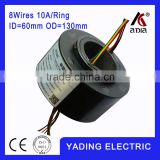SRH 60130-8p Through hole slip ring ID60mm. OD.130mm. 8Wires, 10A 6wires