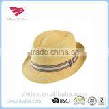 New Arrive 100%Paper Straw Customaize Summer Trilby Fedora Hat thumbnail-1