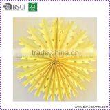 High Quality Snowflake Shape Chinese Tissue paper fan Decorations