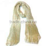 Custom Design Top Quality Digital Printing Women Fashion Beige Silk Scarf