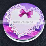 Yellow Leather Cosmetic Compact Mirror With Heart Shape thumbnail-5