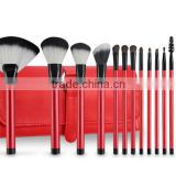 professional red 13 piece synthetic hair brushes for makeup set