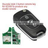 New Arrival Hyundai Style 3 Button Remote Key B04 for KD300 and KD900 to Produce Any Model Remote