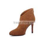 Ladies Suede Leather Fashion Boots Brown Leather Boots for Women thumbnail-5
