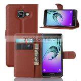 Factory Price Lichee Leather Pouch Wallet Case Folio Stand Cover for Samsung GALAXY A3 A310 thumbnail-1