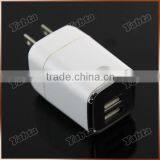 US UK EU Plug 5V 2.4A Dual USB Travel Charger White thumbnail-5