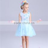 Light bule high quality birthday queen dress for girl of 5 years old
