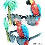 Glitter Decorative Sunglass,Parrot and Palm Tree Sunglasses RED thumbnail-1