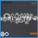 Beauty Lace Trimming Crystal Neckline Applique for Clothing Accessories