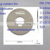 Milling cutters for key-duplicator machines