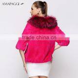 Shenzhen OEM Light Pink Women Short Mink Fur Coat for Wholesale thumbnail-6