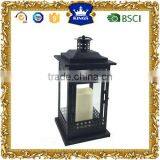 New Design Black Golden Brush LED Metal Candle Lantern thumbnail-1