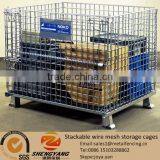 Easy Assembled Large Rectangular 1200x1000x890mm Warehouse Used Stillage Containers 4 Layers Stackable Wire Mesh Storage Cages