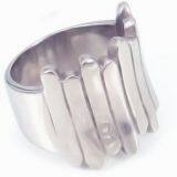 High Polished Titanium Spinner Men Wedding Rings With Plating thumbnail-1