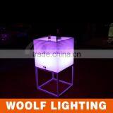 Fashion RGB Green LED Square Ice Bucket and LED Flower Pot With Stainless Steel