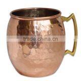 FDA APPROVED SMOOTH PURE COPPER MUG WITH BRASS HANDLE & NICKLE LINED INSIDE thumbnail-3