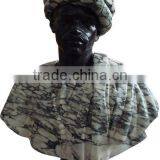 Custom African Style Hand Carved Sculpture Marble Bust for Sale thumbnail-3